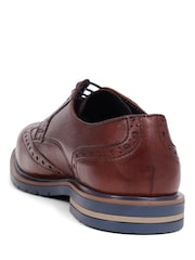 Pavers Brogues Detailed Leather Lace-Up Brown Shoes - Image 3 of 5