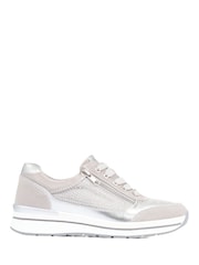 Pavers Silver Pavers Silver Lace-Up Leather Trainers - Image 2 of 5