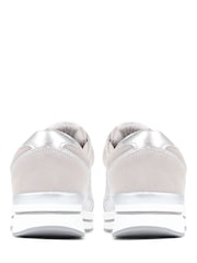 Pavers Silver Pavers Silver Lace-Up Leather Trainers - Image 3 of 5