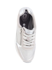 Pavers Silver Pavers Silver Lace-Up Leather Trainers - Image 4 of 5