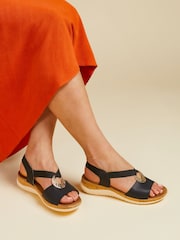 Pavers Black Slip-On Sandals - Image 1 of 6
