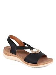 Pavers Black Slip-On Sandals - Image 2 of 6