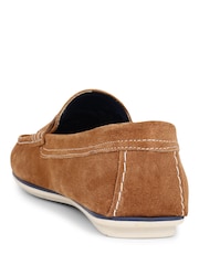 Pavers Camel Pavers Print Suede Loafers - Image 2 of 5