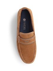 Pavers Camel Pavers Print Suede Loafers - Image 4 of 5