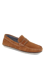 Pavers Camel Pavers Print Suede Loafers - Image 5 of 5