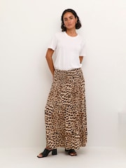 Kaffe A-Line Fit Maxi Smock Waist Black Skirt - Image 3 of 7