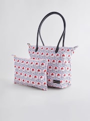 Cath Kidston Pink Paddington Hearts Foldaway Medium Tote Bag - Image 1 of 11