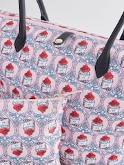 Cath Kidston Pink Paddington Hearts Foldaway Medium Tote Bag - Image 6 of 11