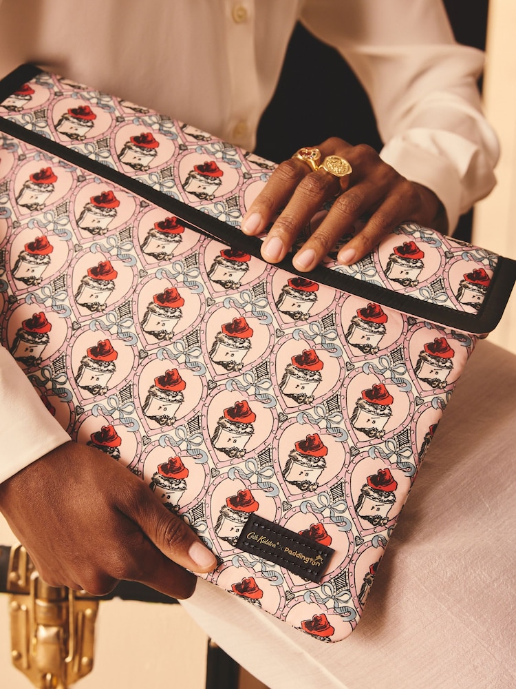 Cath Kidston Pink Paddington Hearts Laptop Case - Image 1 of 8