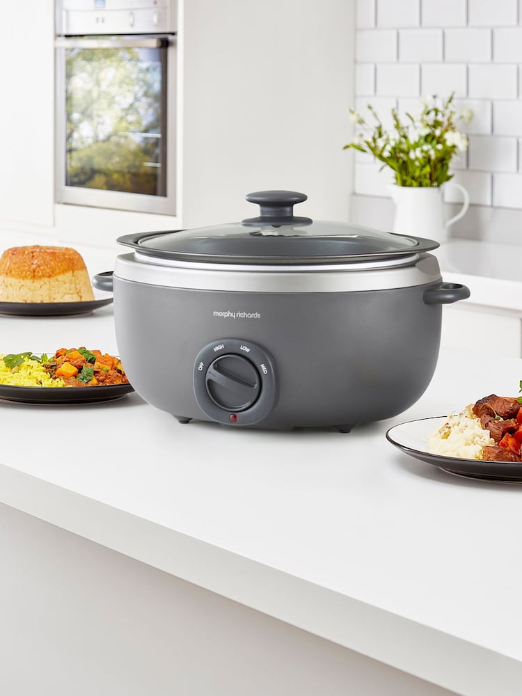 Morphy Richards Silver Sear And Stew 6.5L Slow Cooker - Image 1 of 3