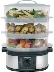 Morphy Richards Black 3 Tier Food Steamer - Image 1 of 3