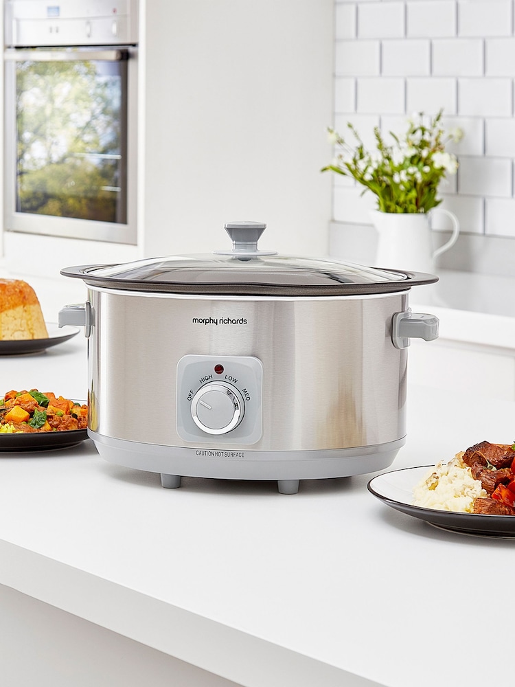 Morphy Richards Brushed Stainless Steel 6.5L Slow Cooker - Image 1 of 4
