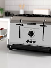 Morphy Richards Brushed Silver Venture 4 Slice Toaster - Image 1 of 4