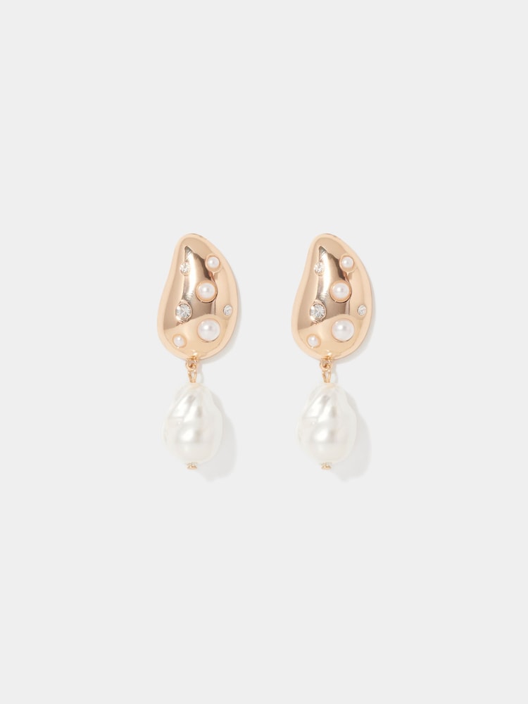 Forever New Gold Tone Signature Piper Pearl Earrings - Image 1 of 2