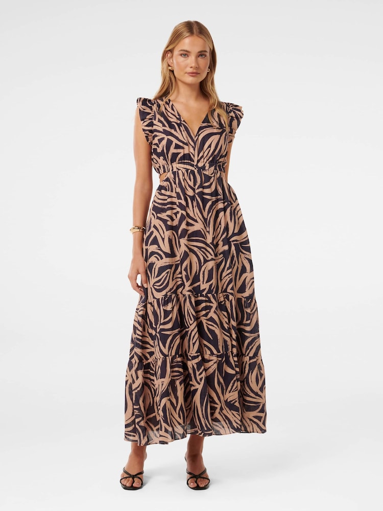 Forever New Blue Pure Linen Tobi Side Cut Out Dress - Image 1 of 4