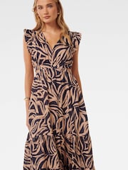 Forever New Blue Pure Linen Tobi Side Cut Out Dress - Image 2 of 4