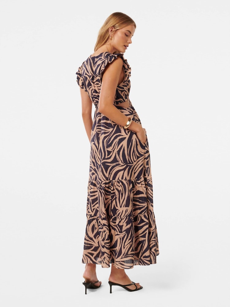 Forever New Blue Pure Linen Tobi Side Cut Out Dress - Image 4 of 4