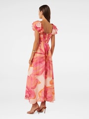 Forever New Pink Darla Flutter Sleeves Midi Dress - Image 4 of 4