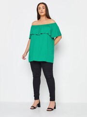 Evans Green Layered Bardot Top - Image 2 of 4
