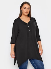 Evans Hanky Hem Henley Black Tunics - Image 1 of 1
