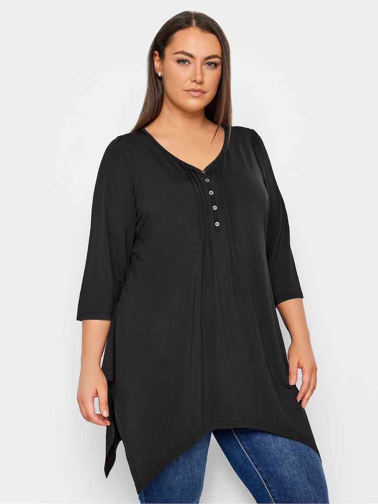 Evans Hanky Hem Henley Black Tunics - Image 1 of 1
