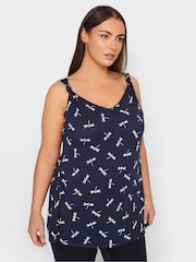 Blau - Shoulder Knot Printed Vest Top - Bild 1 von 4