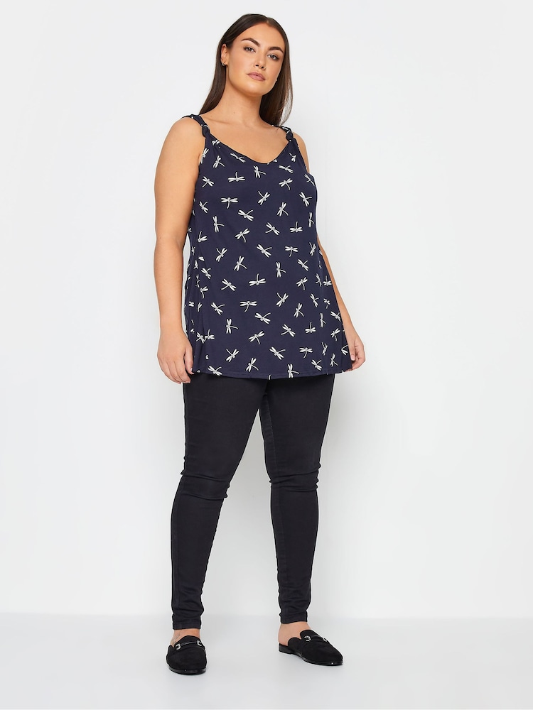 Blau - Shoulder Knot Printed Vest Top - Bild 2 von 4