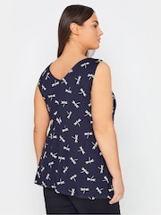 Blau - Shoulder Knot Printed Vest Top - Bild 3 von 4