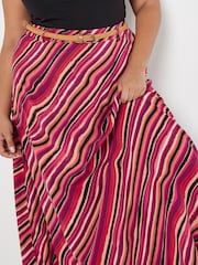 Apricot Pink Psychedelic Wave Maxi Skirt - Image 2 of 3