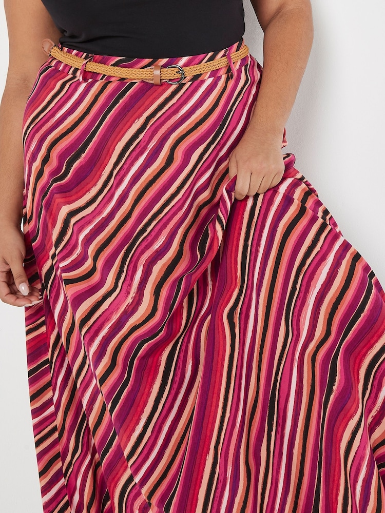 Apricot Pink Psychedelic Wave Maxi Skirt - Image 2 of 3 Apricot Pink Psychedelic Wave Maxi Skirt - Image 2 of 3