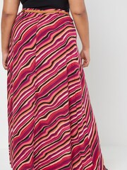 Apricot Pink Psychedelic Wave Maxi Skirt - Image 3 of 3