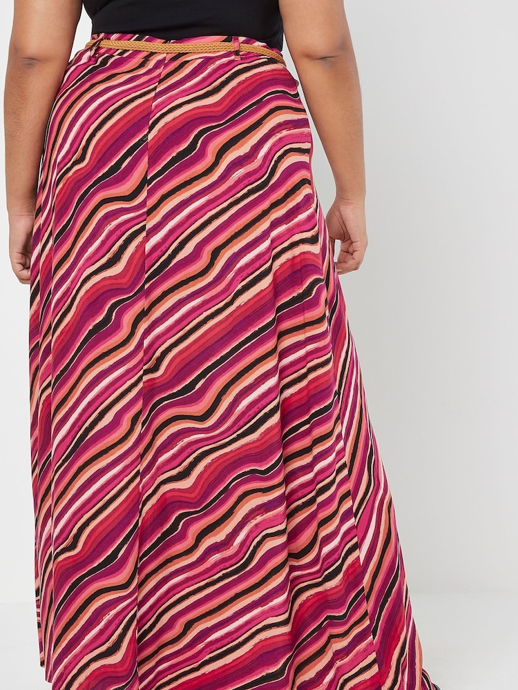 Apricot Pink Psychedelic Wave Maxi Skirt - Image 3 of 3 Apricot Pink Psychedelic Wave Maxi Skirt - Image 3 of 3