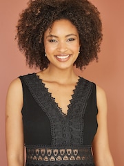 Yumi Black Lace Trim Sun Dress - Image 3 of 5