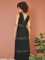 Yumi Black Lace Trim Sun Dress - Image 4 of 5
