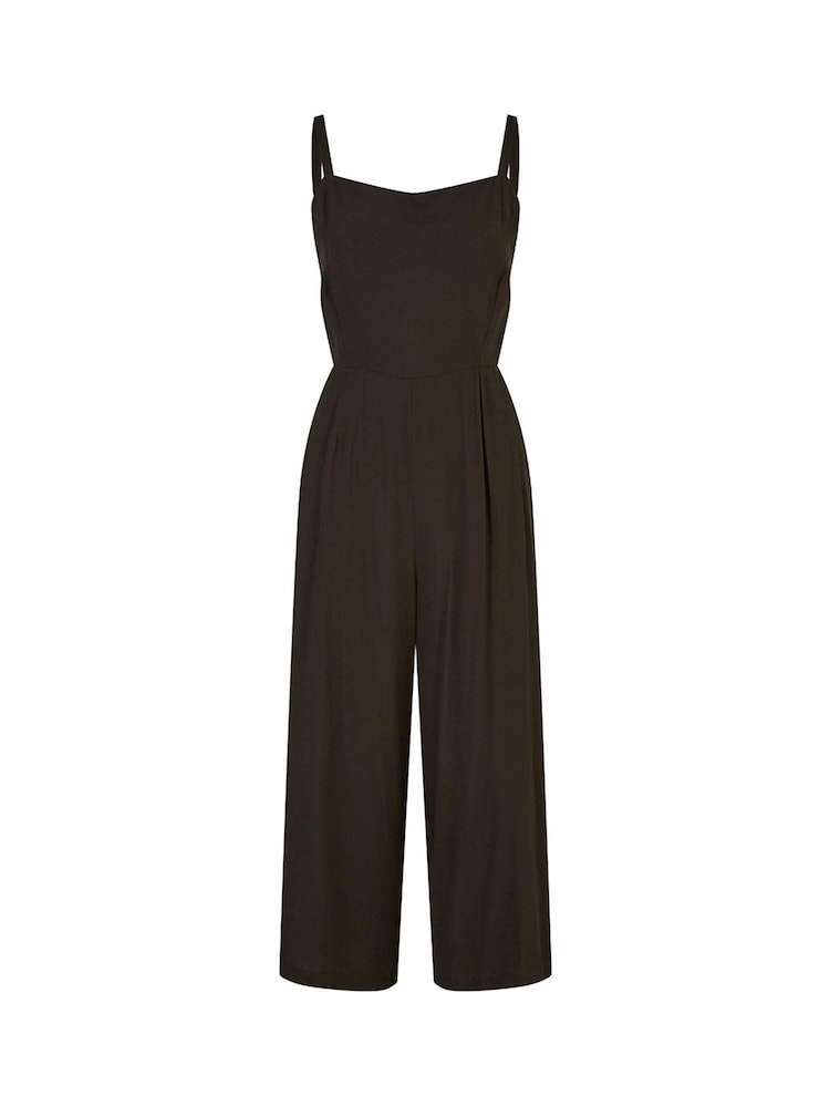 Mela Black Viscose Tie Back Jumpsuit With Pockets - Image 5 of 5