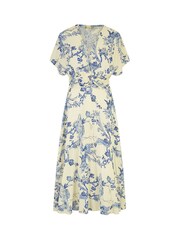 Mela White Ruched Waist Kimono Midi Dress - Image 5 of 5