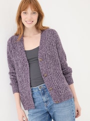 FatFace Purple Alicia Cardigan - Image 1 of 6