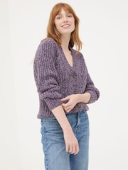 FatFace Purple Alicia Cardigan - Image 2 of 6