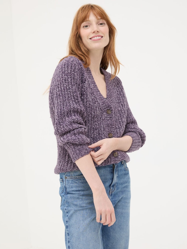FatFace Purple Alicia Cardigan - Image 2 of 6