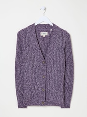 FatFace Purple Alicia Cardigan - Image 6 of 6
