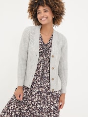 FatFace Light Grey Alicia Cardigan - Image 1 of 7