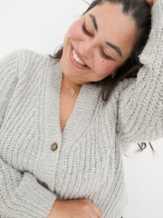 FatFace Light Grey Alicia Cardigan - Image 6 of 7