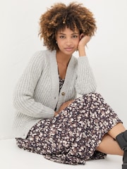 FatFace Light Grey Alicia Cardigan - Image 8 of 8