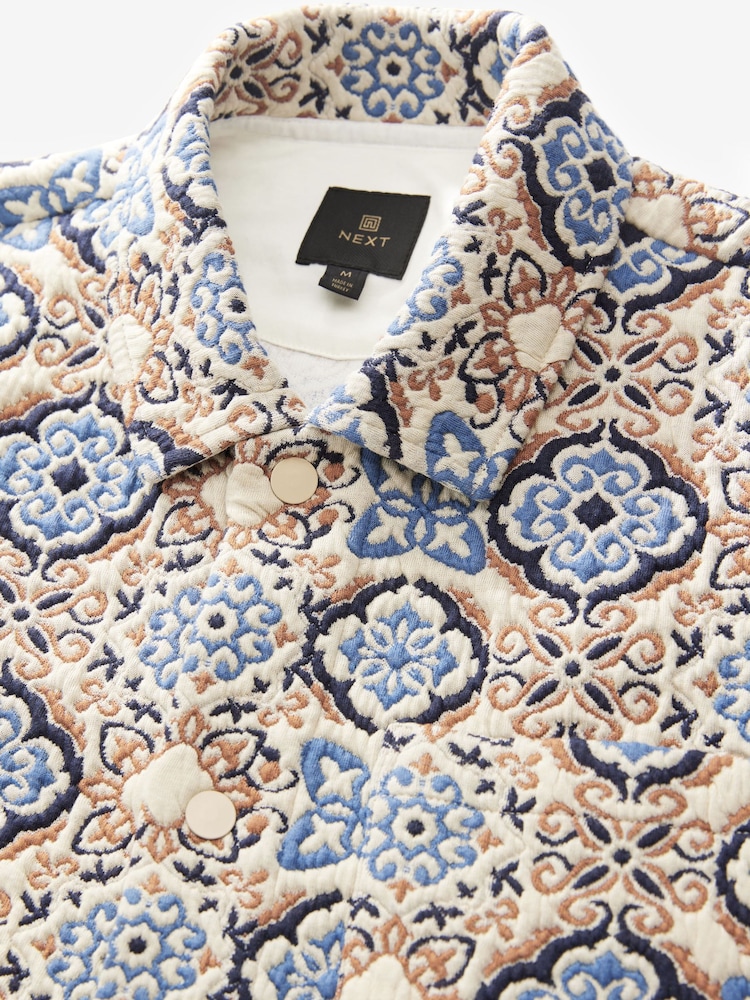 Multi Floral Quilted Tapestry Shacket - Image 7 of 9