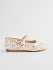 Ivory Glitter Wide Fit (G) Flower Girl Occasion Mary Jane Shoes - Image 2 of 6