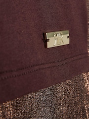 River Island Brown Metallic Asymmetric Top &  Trouser Set - Image 4 of 5