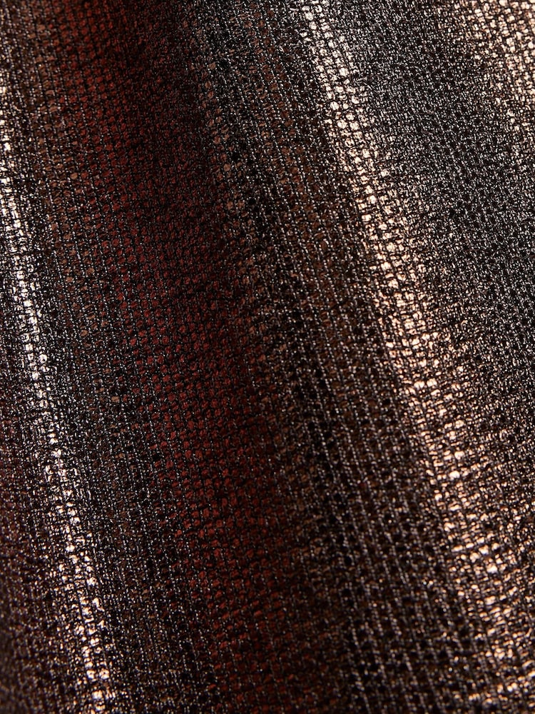 River Island Brown Metallic Asymmetric Top &  Trouser Set - Image 5 of 5