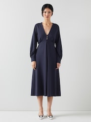 LK Bennett Jenny Petite Lenzing™ EcoVero™ Viscose Blend Dress - Image 1 of 3