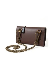 Dolce & Gabbana 100% Authentic Leather Shoulder Brown Bag with Gold Metal Detailing - Image 2 of 6