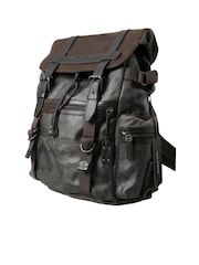 Dolce & Gabbana Green Canvas Leather Backpack with Buckle Closure and Silver Detailing - Image 2 of 6